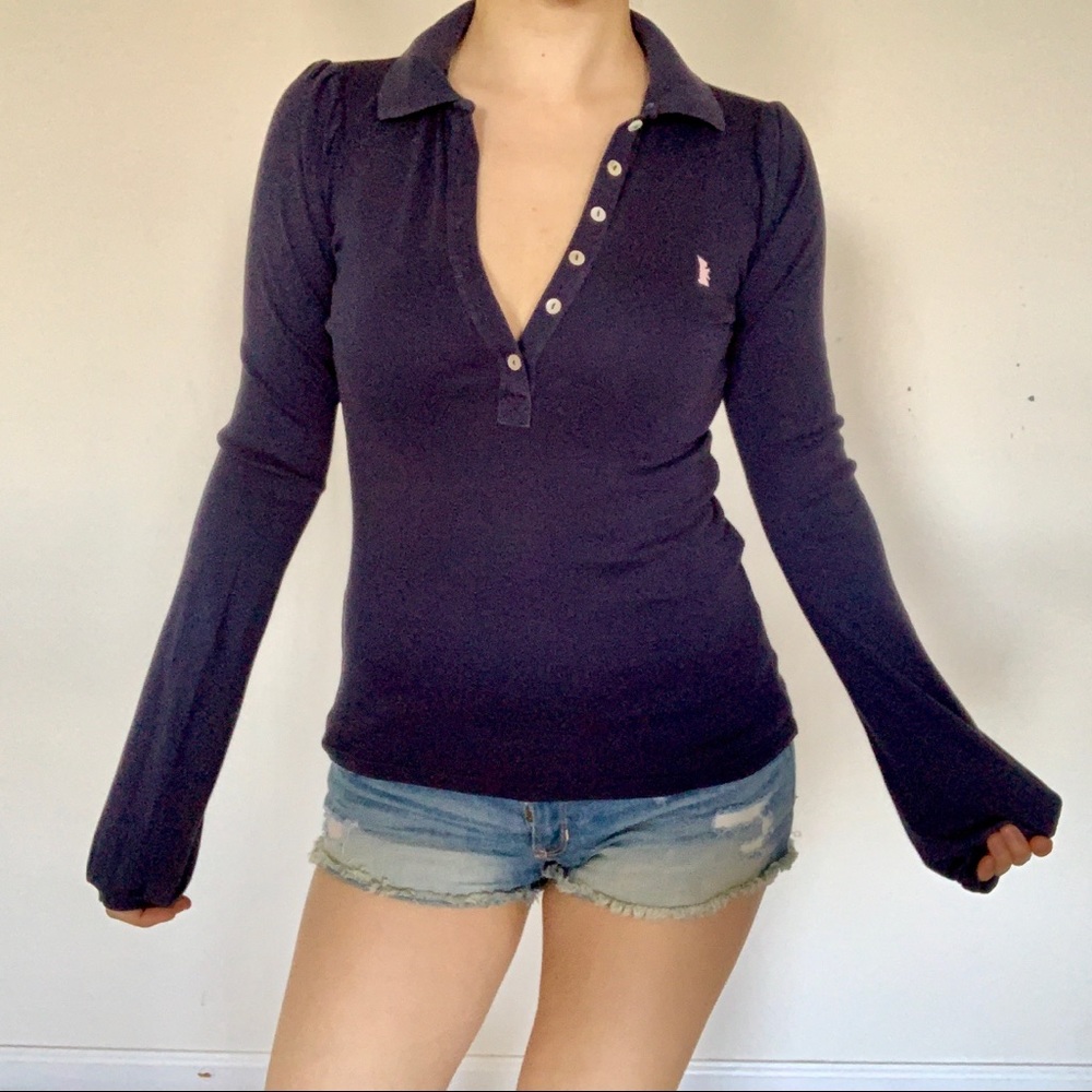 Juicy Couture navy long sleeve polo size S/P